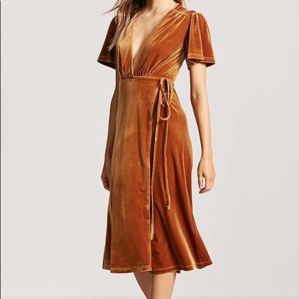 Forever 21 velvet wrap maxi dress
